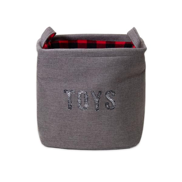 Rosewood Check Print Toy Basket